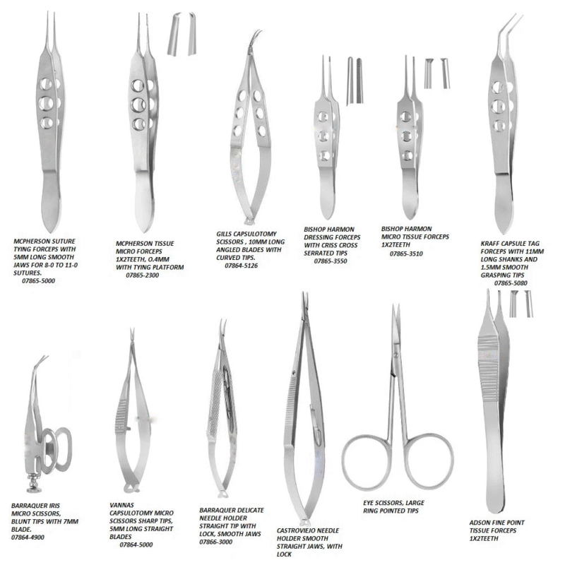 O.R Grade Eye Microsurgery Ophthalmic Surgical Instrument Kit ...