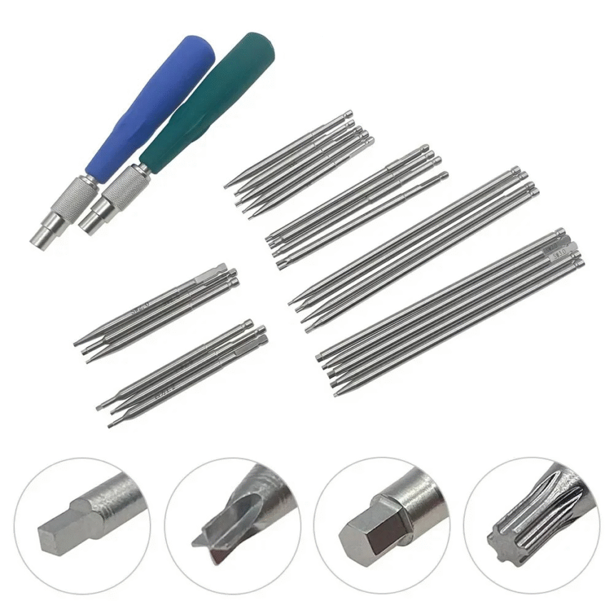 Quicka Instrument AO Quick Coupling Screwdriver – Star & Hex Driver Stainless Steel ...