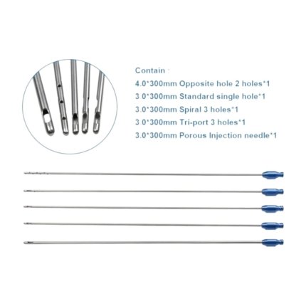Liposuction Cannula Set Tri-port Three Holes Cannula with Titanium Alloy Handle Fat Transplantation Set Liposuction Instrument