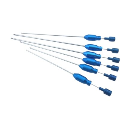 Micro Liposuction Cannula Set – 6 Pieces with Single-Hole Design & Cleaning Tube