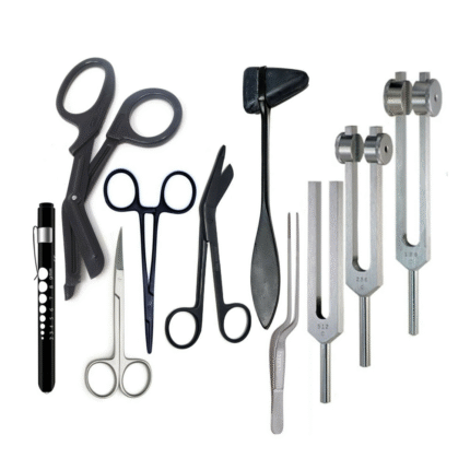 Solid Black Neurosurgery Instruments Medical Kit – Diagnostic, Nursing & Student Surgical Tools Set