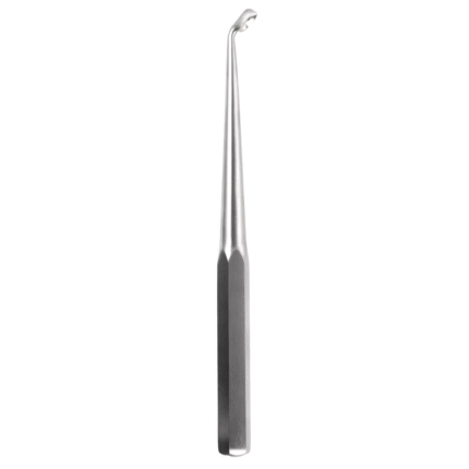 Neurosurgery Surgical Bruns Curette – Size 6, Angled Hex Handle, 9"