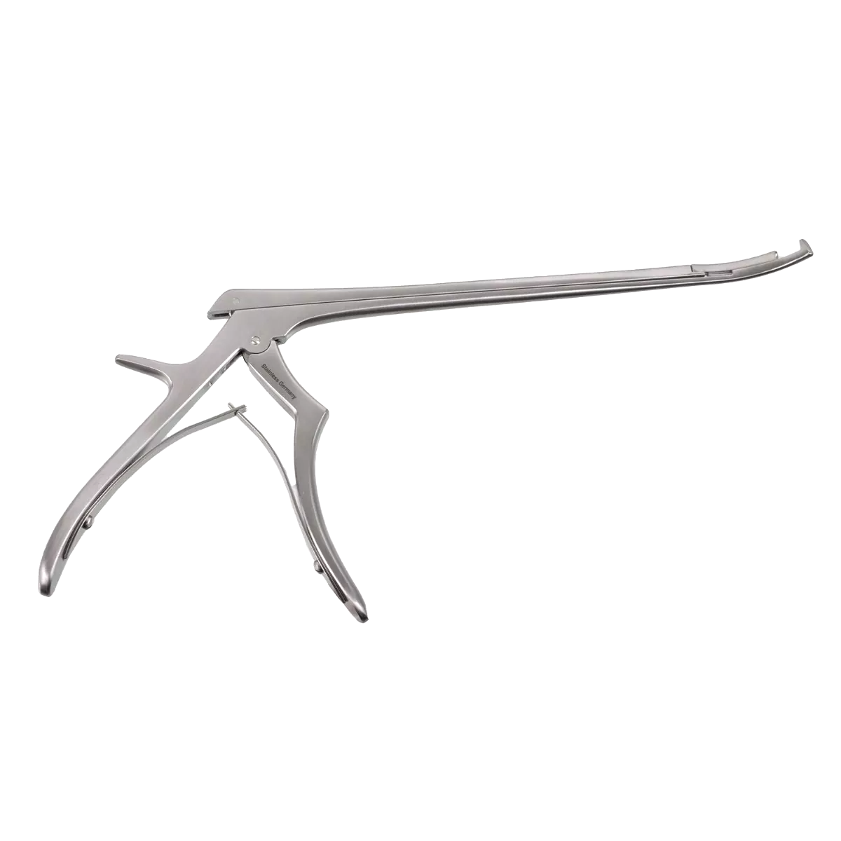 processed_Foraminotomy Rongeur, 8″ (200mm) 3mm, Curved Right, 90° up, Hinged Micro Handle, Stainless Steel