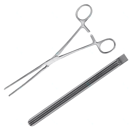 Kocher Atraumatic Forceps Elastic Blades Straight 22.2 cm General Surgery Instruments