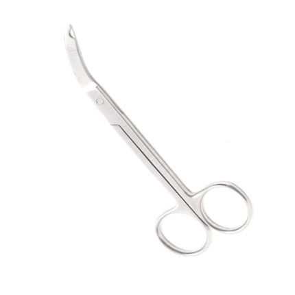 Northbent Ligature Scissors Curved To Side 120 mm Notch Tip Non Sterile Reusable