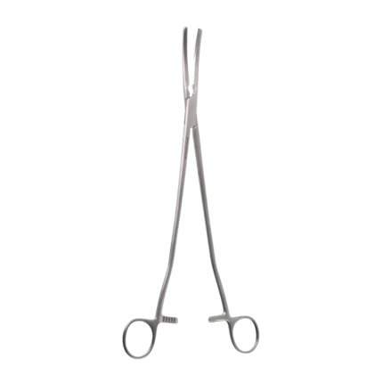 OB/GYN 12″ B-Clamp Straight Handle, Slightly Curved Jaw