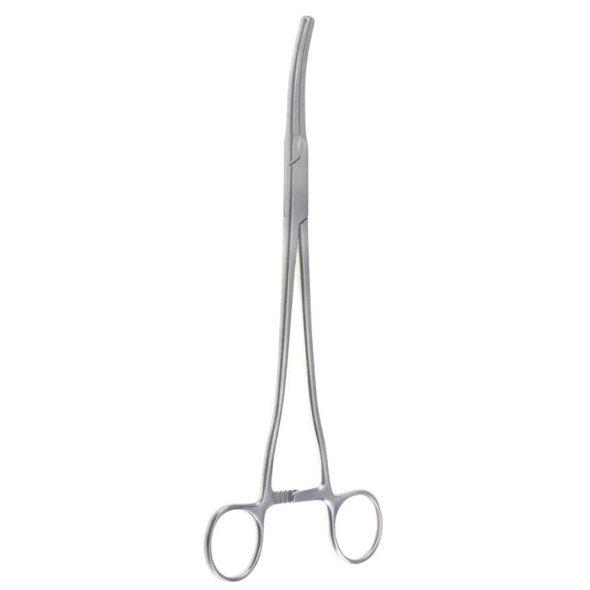 OB/GYN 9 1/2″ B-Clamp Straight Handle Slightly Curved Jaws - Surgical Mark