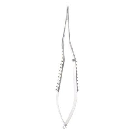 Neurosurgery Surgical 9 1/4″ Micro Scissors – Serrated Bayonet Blades, Curved Up