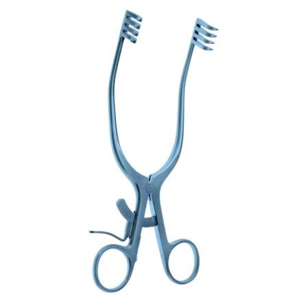Neurosurgery Surgical Adson Cerebellum Retractor – 7½″, Angled, Sharp, Titanium