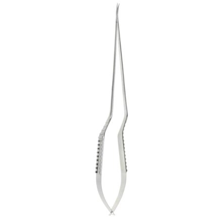 Neurosurgery Surgical Micro Scissors – Curved Up Blades, Serrated, 10 1/4″