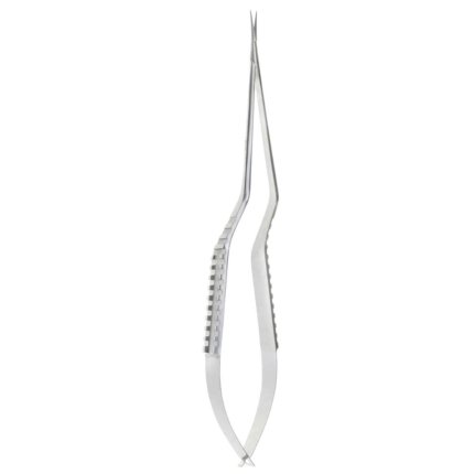 Neurosurgery Surgical Micro Scissors – Straight Serrated Blade, 8 1/4″