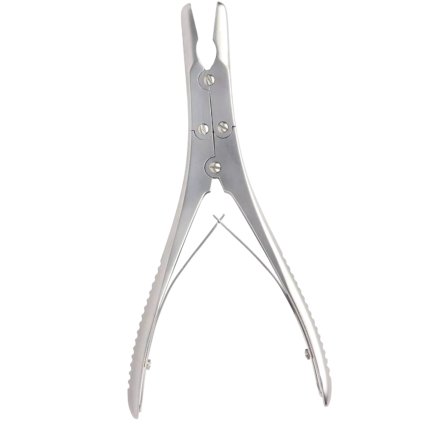 OB/GYN Ruskin Rongeur Double Action Bite Curved Bone Cutting Forceps Stainless Steel