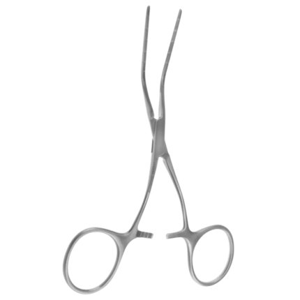 Cardiovascular Instrument – 5″ Castaneda Clamp – Curved Shanks, Angled Jaw 30°