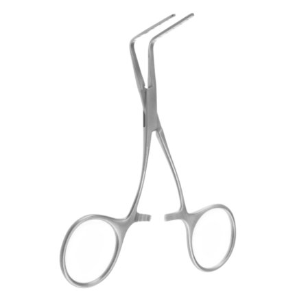 Cardiovascular Instrument – 5″ Neonatal Vascular Clamp – Jaws 90° Curved Shanks