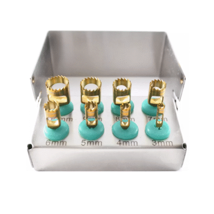 Dental Trephine Drills Kit – 8 PCS with FREE Bur Holder – CE Dental Implant Set