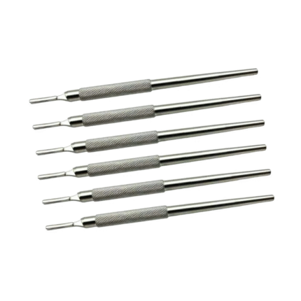 Dental Surgical Set – 6 Pcs Scalpel Handles No. 3 (Straight Round)