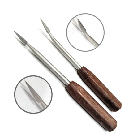 Set of 10 Bone Awls – Straight & Curved with Fiber Handles