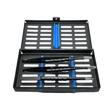 3 TC Castroviejo Needle Holder, Scissor & Forceps Set – Black 16 cm Dental Micro Surgery Instruments