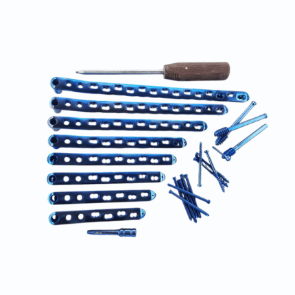 DCS 95° Locked Plate System (6-16 Holes) with DCS Screws, 5mm LCP & 6.5mm Screws – Titanium Grade 5