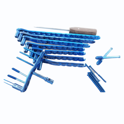 DCS 95° Locked Plates (6–9 Holes) with DCS Screws + 5mm LCP + 6.5mm Screws – Titanium Grade 5 (55 pcs)