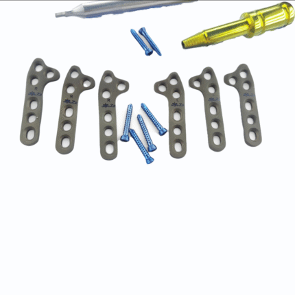 2.4 mm TPLO Plates – Left & Right (10 Plates) + 60 Screws – Titanium AO (72 pcs)