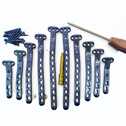 Locking Proximal Medial Tibia Plates (4, 6, 8, 10, 12 Holes) with 3.5 mm Screws – 57 pcs, Titanium (TT)