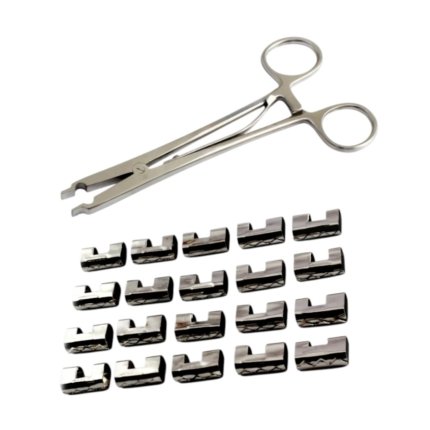 Raney Scalp Clip Applicator Plus 21 PCs Clips – Surgical Orthopedic Instruments