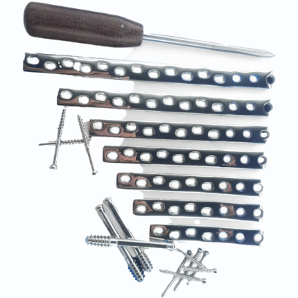 DCS 95° Plate + DCS Screws + 4.5 mm DCP + 6.5 mm Cancellous Screws – 55 pcs Set, SS 316L