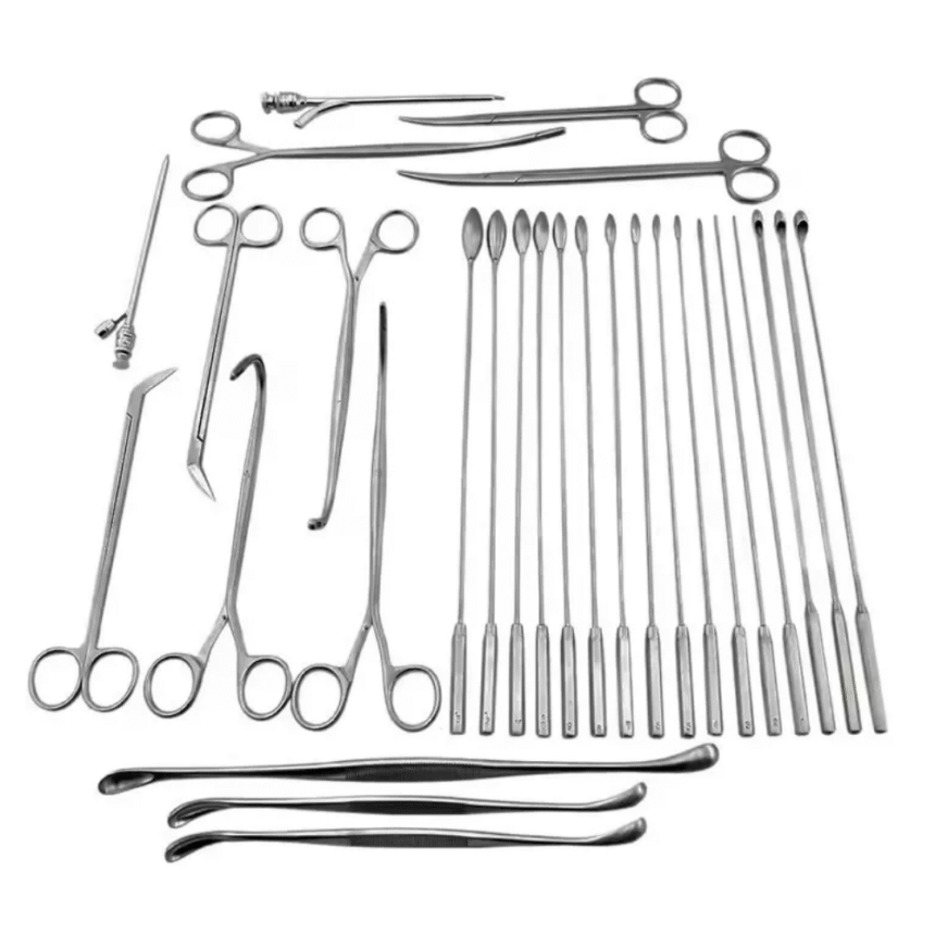 Surgical Tools Basic Instruments Basic General Surgery Cholecystectomy Instrument Set – 25 Pieces ...