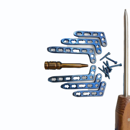 Dorsal Distal Radius Variable Angle Oblique L-Plate – 3 to 5 Holes with Screws – 56 pcs Titanium