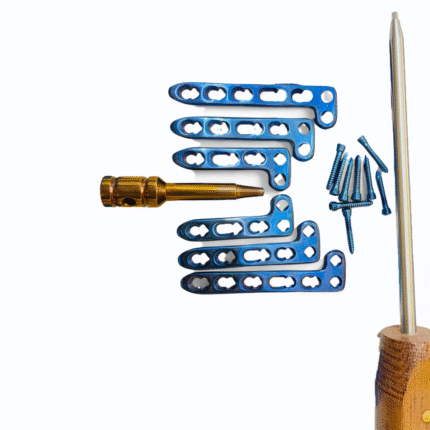 Dorsal Distal Radius Variable Angle L-Plate – 3 to 5 Holes with Screws – 56 pcs Titanium