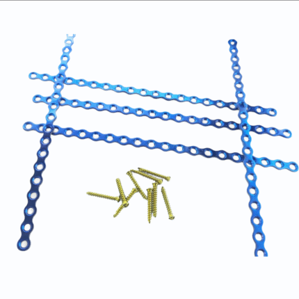 2 mm Straight Maxillofacial Plates – 20 Holes with Screws – Titanium – 105 pcs