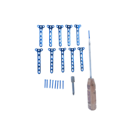 3.5mm Safety Locking 3-Hole Head T Plates – 4 to 8 Holes with Screws (92-Piece Titanium Set)