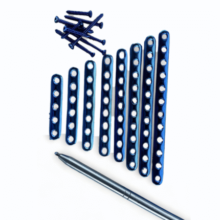 Tubular One-Third 3.5 mm Plate (5–12 Holes) with Cortical Screws – Titanium Grade 5 (59 Pc Set)