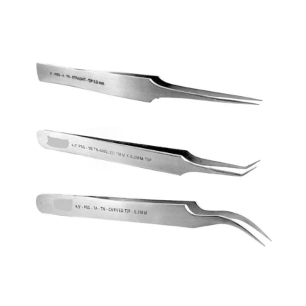 FUE Hair Transplant Angular, Straight & Curved Surgical Forceps (Set of 3)