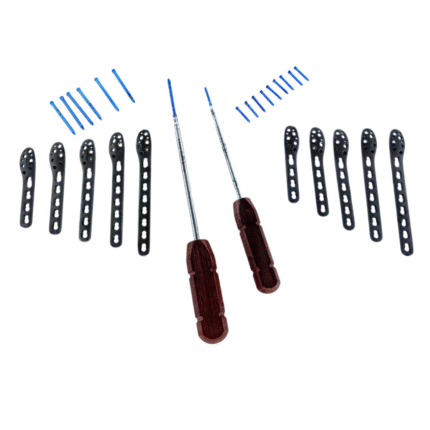 2.7/3.5mm Locking D Fibula Plates L/R 4 to 8 Holes & Screws – 72 Pieces Titanium Set