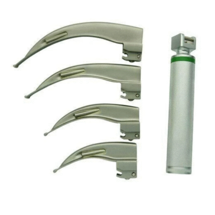 Fiber Optic Laryngoscope Macintosh Set – 4 Blades + Handle with Pouch