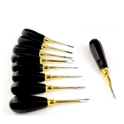Lux Elevator 2–5 mm Dental Instrument – Straight & Curved Black and Gold – 9 PCS