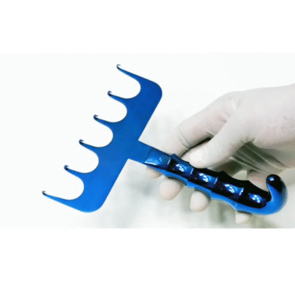 Yancoskie Abdominoplasty Retractor Hook – 6 Prongs Sharp, Titanium Blue Coated