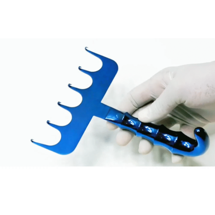 Yancoskie Abdominoplasty Retractor Hook – 6 Prongs Sharp, Titanium Blue ...