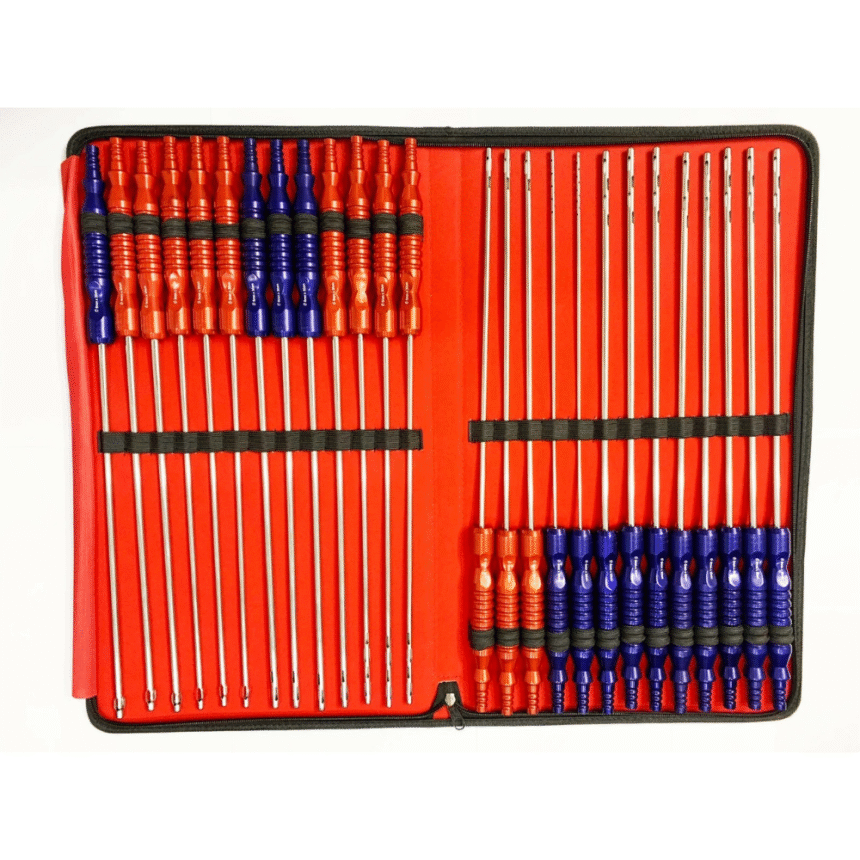 Fixed Handle Cannula Set – 26-Piece Liposuction Surgical Set with Pouch ...