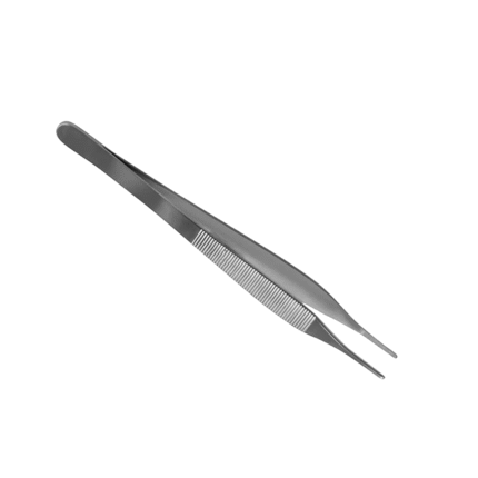 Jefferson Tissue Forceps Delicate Serrated Straight Flat Handle 17.8cm