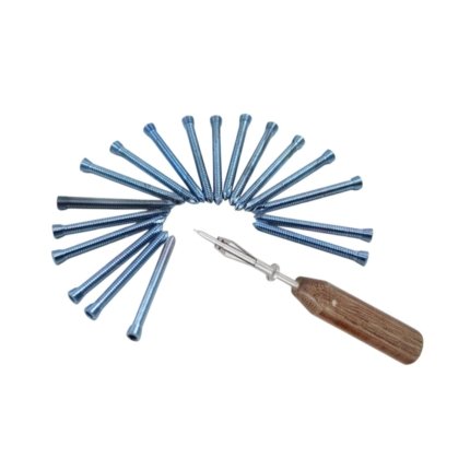 Locking (Safety Lock) 2.4mm Ø Hex Head Screws Self Tapping Titanium Blue – 130 Pcs