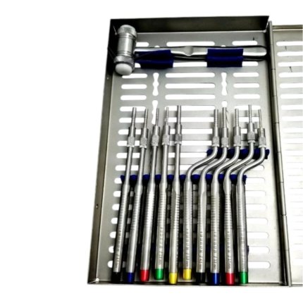 Sinus Lift Osteotomes Kit – Straight, Offset, Concave with Mallet & Cassette