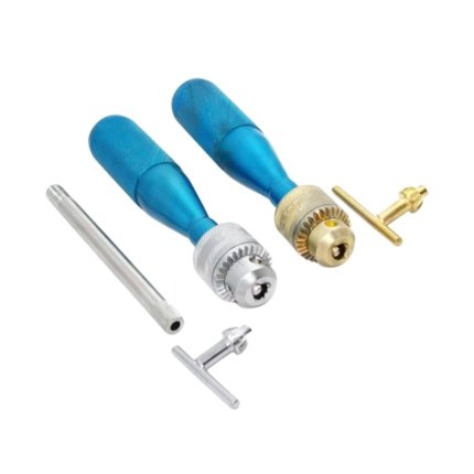 2 Pcs Hand Drill Set (Silver & Blue, 16 cm) – Orthopedic Instruments