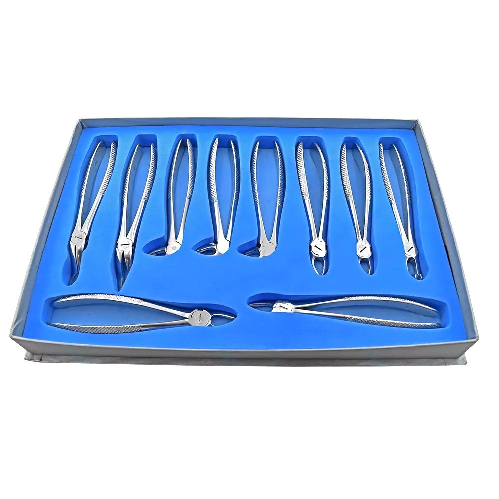resized_processed_Tooth Extracting Forceps Kit of 10 Pcs light weight handle Dental Instruments